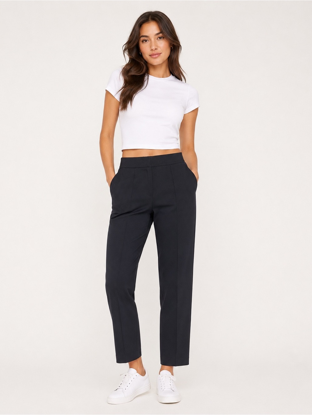 Roots Women’s Black Pull-On Performance Pants Size Medium Straight